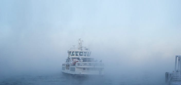 Boat in the fog